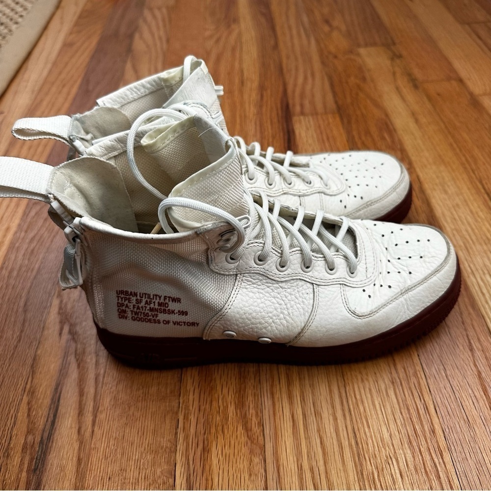 Nike SF Air Force 1 Mid Mars Stone Sneakers Shoes Ivory Red Retro Men’s Size 8.5 - Picture 14 of 14